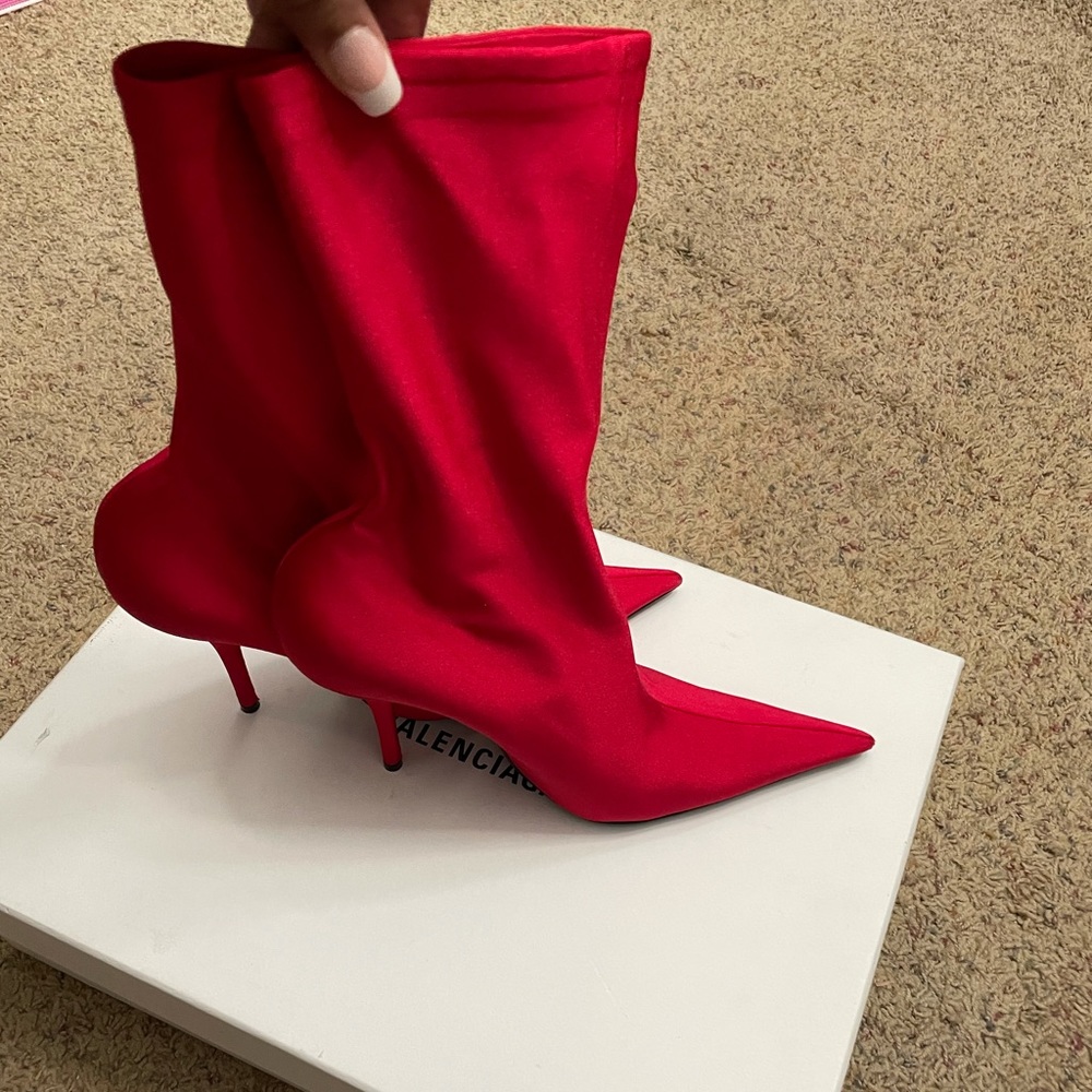 Balenciaga knife boots in red size 40